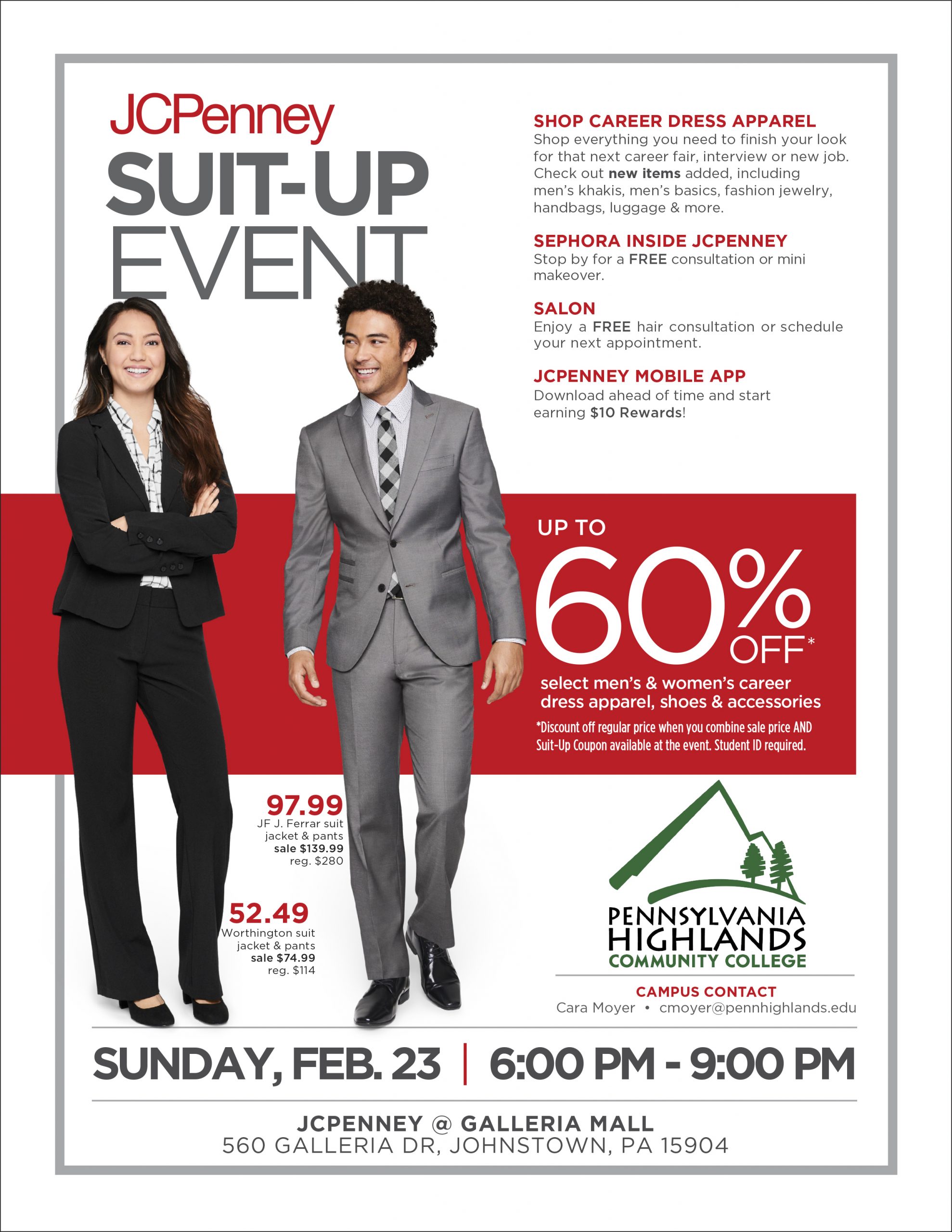 JCPenney Suit Up Event Flyer